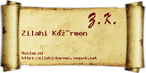 Zilahi Kármen névjegykártya
